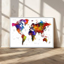 World Map Canvas Print – Detailed Map of the World Wall Art