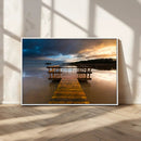 Serene Lake Pier at Sunset Canvas Print | Landscape Canvas