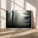 Misty Forest Wall Art Premium Canvas Print a Foggy and