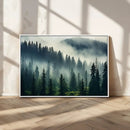 Captivating Misty Forest Wall Art Premium Canvas Print a