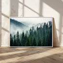 Captivating Misty Forest Wall Art Premium Canvas Print,