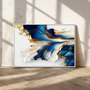 Gold Marble Art - Abstract Geode Gold And Blue Marble Shape