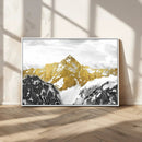 Gold Abstract Mountains Wall Art Print on Canvas, Nature