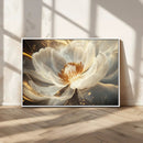 Gold Floral Wall Art Canvas Print, Framed Modern Flower Art by MyGreatCanvas | Canvas Wall Art Prints | Photo Prints & Wall Decor