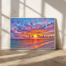 Vibrant Sunset Beach Wall Art - Ocean Sunset Canvas Print |