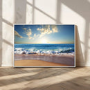 Serene Ocean Sunset Canvas Wall Art - Beach Waves at Sunset,