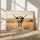 Texas Cow Longhorn Wall Art Canvas Print for Farm House Wall