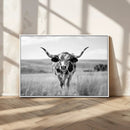Texas Cow Longhorn Wall Art Canvas Print for Farm House Wall