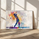 Watercolor Golf Swing Wall Art Canvas Print | Vibrant