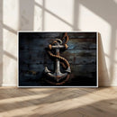3 Panel Grunge Abstract Anchor Wall Art Canvas Print Set