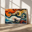Abstract Wave Wall Art | Ready to Hang Framed Canvas Print |