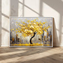 Golden Tree Canvas Print | Abstract Wall Art for Modern
