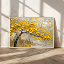 Yellow Blossom Tree Canvas Wall Art - Floral Abstract Modern