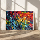 Vibrant Abstract Leaf Wall Art Canvas Print | Bold Colorful
