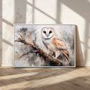 Barn Owl Wall Art | Watercolor Barn Owl Canvas Print |