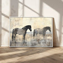 Vintage Horses Wall Art Canvas Print