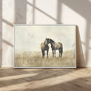 Chines Style Grunge Horses Wall Art Canvas Print