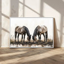 Chines Ink Style Horses Wall Art Canvas Print