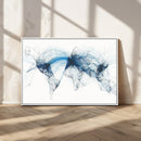 Flight Route Map Wall Art Canvas Print, Abstract Air Traffic