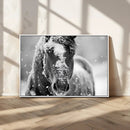 Black and White Horse Winter Wall Art | Ready to Hang and