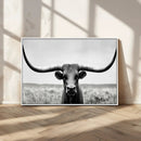 Longhorn Bull Canvas Print | Rustic Farmhouse Wall Art |