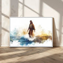 Watercolor Jesus Walking Wall Art Print, Jesus Water Canvas