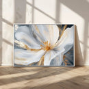 White and Gold Floral Canvas Wall Art - Framed and Ready to by MyGreatCanvas | Canvas Wall Art Prints | Photo Prints & Wall Decor
