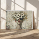 Abstract Floral Women Patel Wall Art Canvas Print