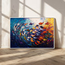 Vibrant Abstract Fish Swarm Art – Colorful Fish Inspired