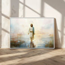 Framed Jesus Walking on Water Wall Art - 3-Panel Christian