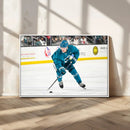 San Jose Sharks Ice Hockey Player Wall Art Canvas Print