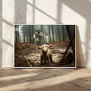 Jesus Running After a Lost Lamb Canvas Wall Art Print