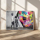 Banksy Print - Street Art Canvas Wall Art - Kids Revealing
