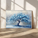 Abstract Blue Tree Art Canvas Print, Majestic Tree Wall Art