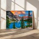 Canadian Rockies Moraine Lake Wall Art Canvas Print, Pine