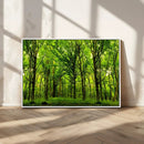Lush Green Forest Canvas Print | 3-Panel Forest Wall Art |