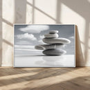 Still Life Black and White Zen Stones Wall Art Canvas,