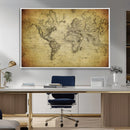 Push Pin World Map Canvas Print – Travel Tracker Wall Art