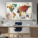 Watercolor World Map Canvas Print – Framed Wall Art for by MyGreatCanvas | Canvas Wall Art Prints | Photo Prints & Wall Decor