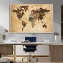 Push Pin World Map Canvas Print – Framed Travel Tracker Wall by MyGreatCanvas | Canvas Wall Art Prints | Photo Prints & Wall Decor