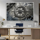 Ship Steering Wheel Vintage Wall Art Canvas Print