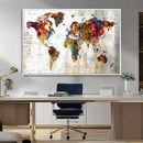 Vintage World Map Canvas Wall Art Print, Warm Tone Global by MyGreatCanvas | Canvas Wall Art Prints | Photo Prints & Wall Decor