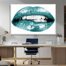 Blue Lips Wall Art Canvas Print