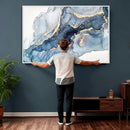 Abstract Art Print - Blue Abstract Canvas Wall Art Print