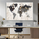Abstract Map Printing - Modern World Map Canvas Wall Art for
