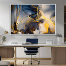 Large Abstract Wall Art Print -  Gold and Blue Abstract