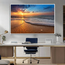 Sunset and Beach at Night Wall Art Canvas Print