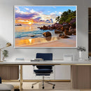 Tropical Island Beach Sunset Canvas Print