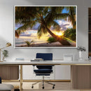 Tropical Island Sunset on the Beach Palms Wall Art Canvas by MyGreatCanvas | Canvas Wall Art Prints | Photo Prints & Wall Decor