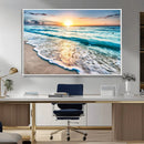 Sunset Beach Waves Canvas Wall Art – 5-Panel Ocean Sunset by MyGreatCanvas | Canvas Wall Art Prints | Photo Prints & Wall Decor